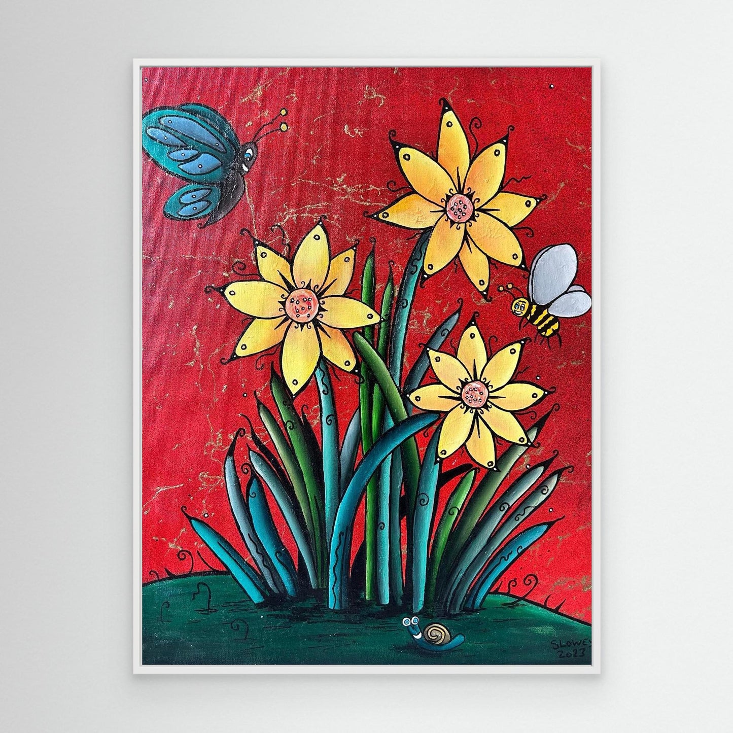 ‘Flóral’ Framed Stretched Canvas Print