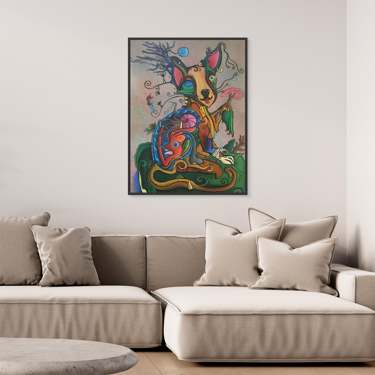 ‘Pining’ Framed Stretched Canvas Print