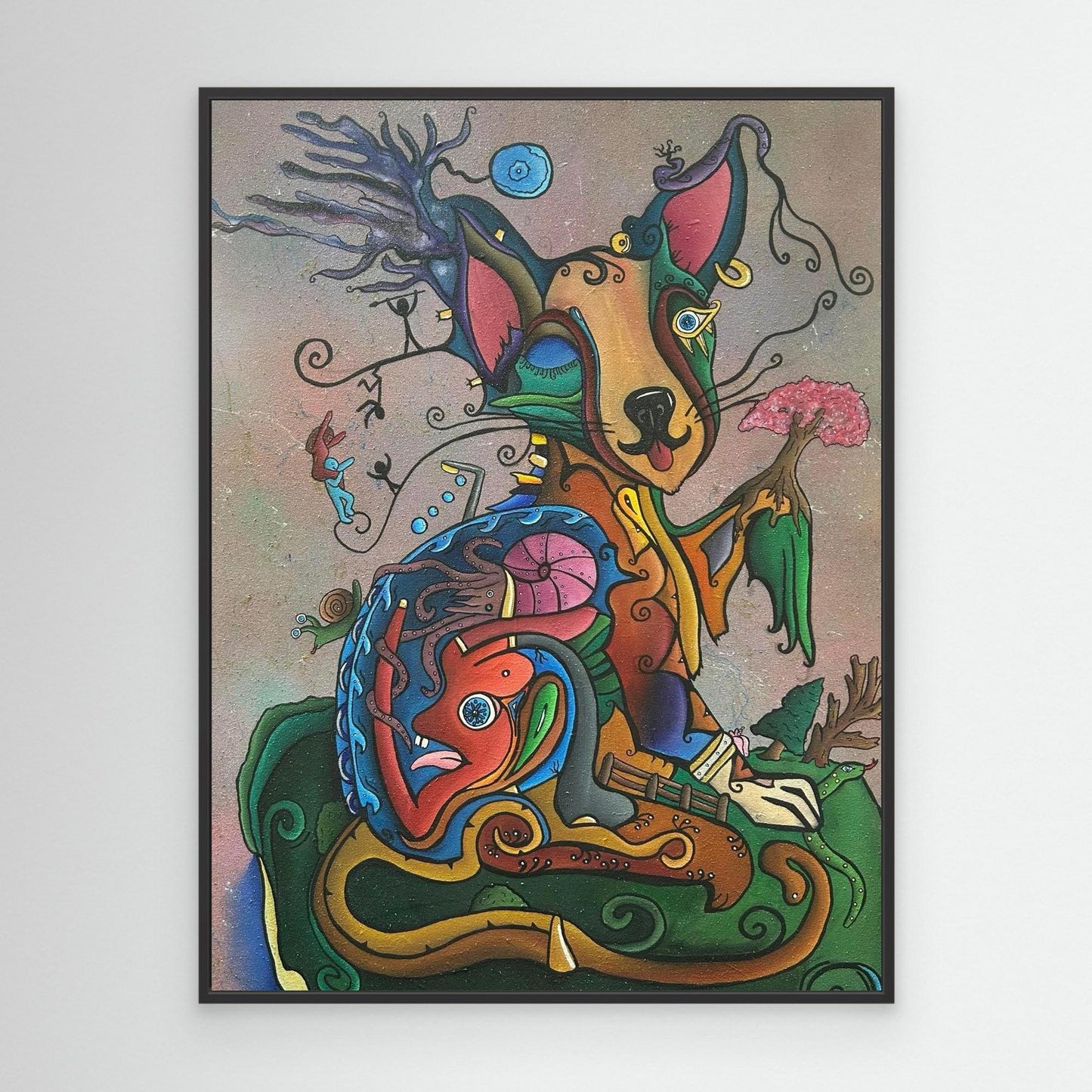 ‘Pining’ Framed Stretched Canvas Print