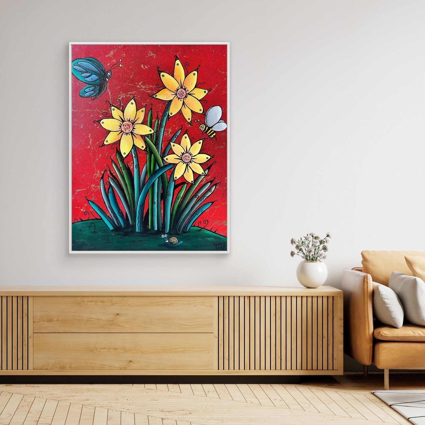 ‘Flóral’ Framed Stretched Canvas Print
