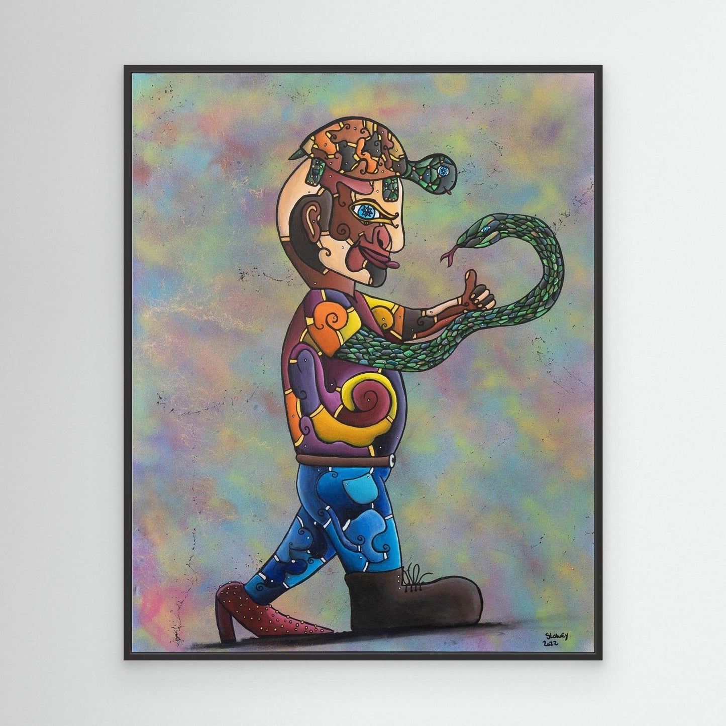 ‘Weird Wally’ Framed Canvas Print