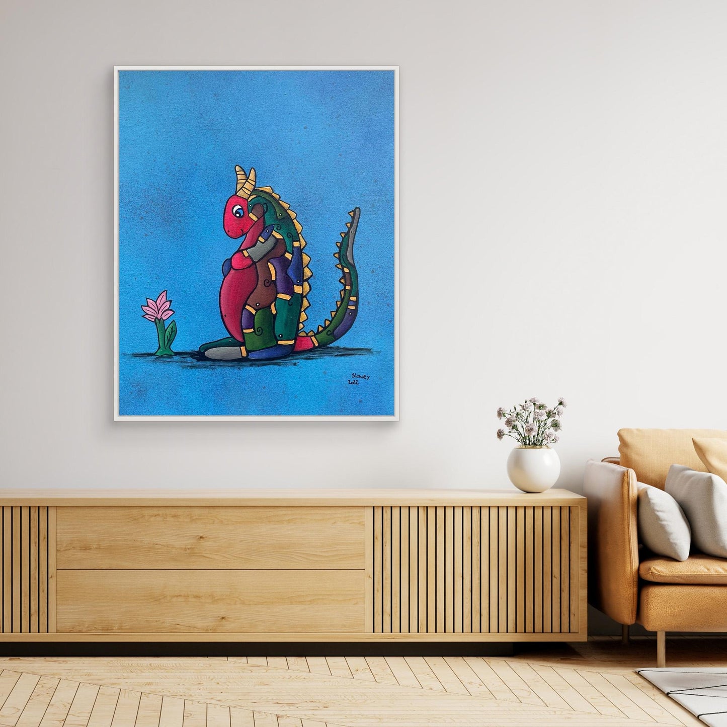 ‘Little Dragon’ Framed, Canvas Print