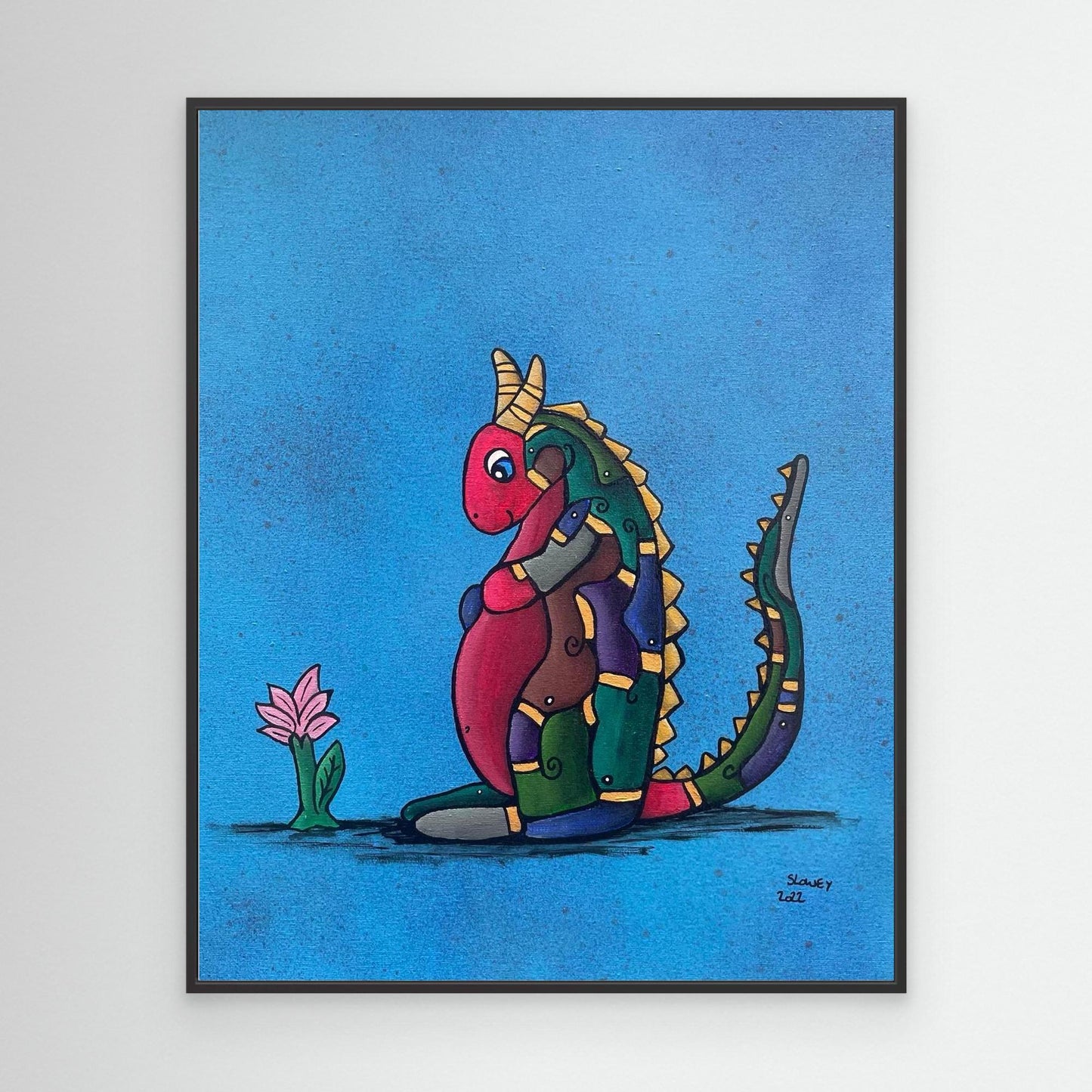 ‘Little Dragon’ Framed, Canvas Print