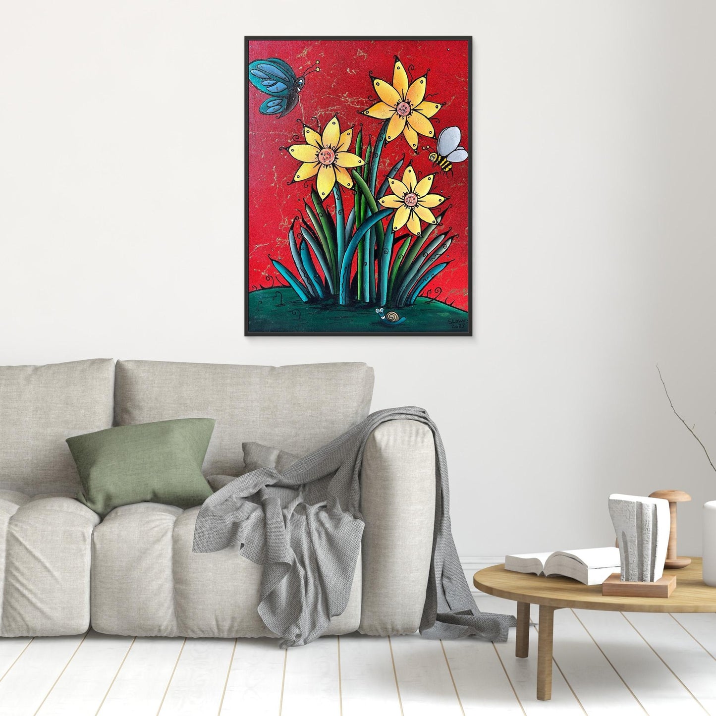 ‘Flóral’ Framed Stretched Canvas Print