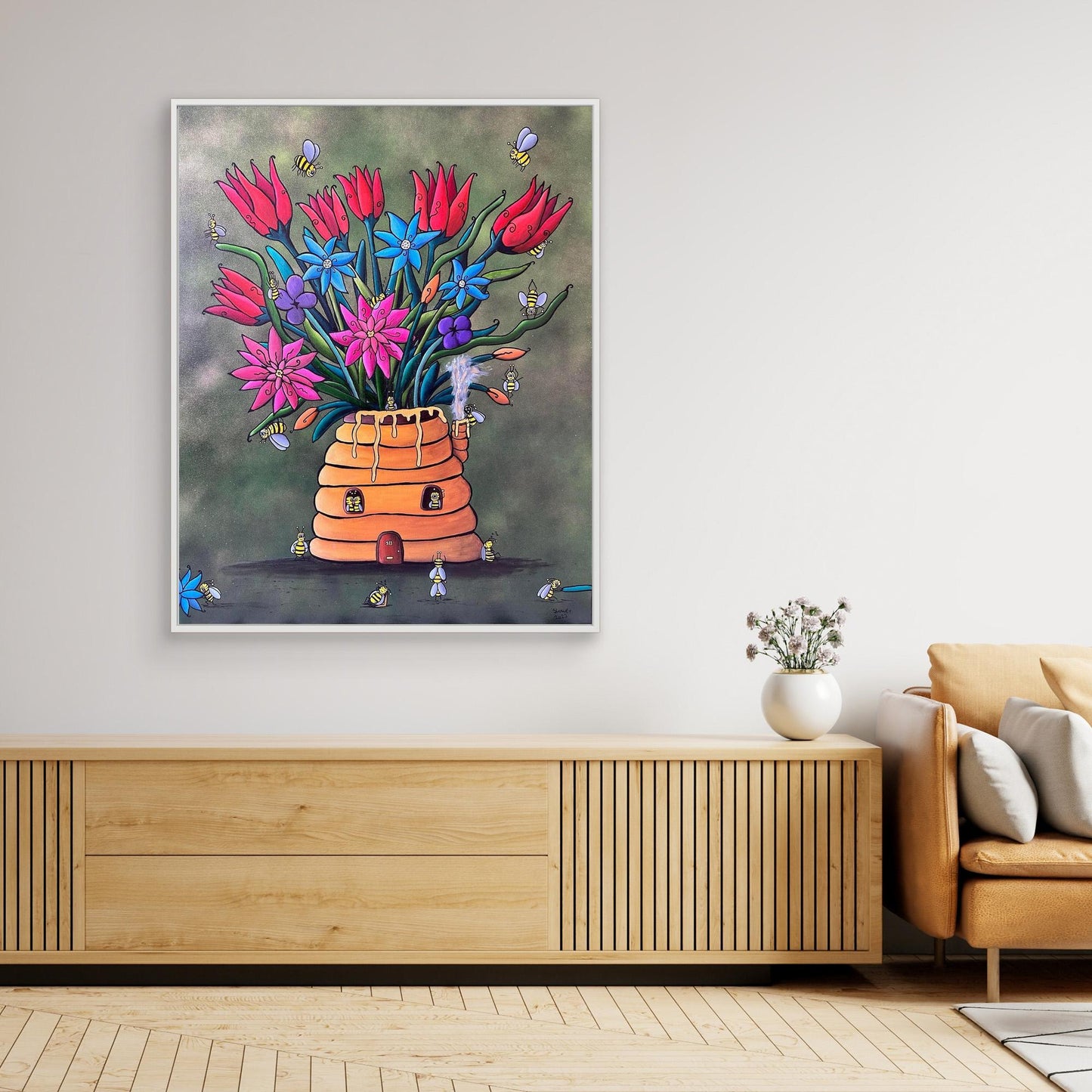 ‘Bee-utiful’ Framed, Stretched Canvas Print
