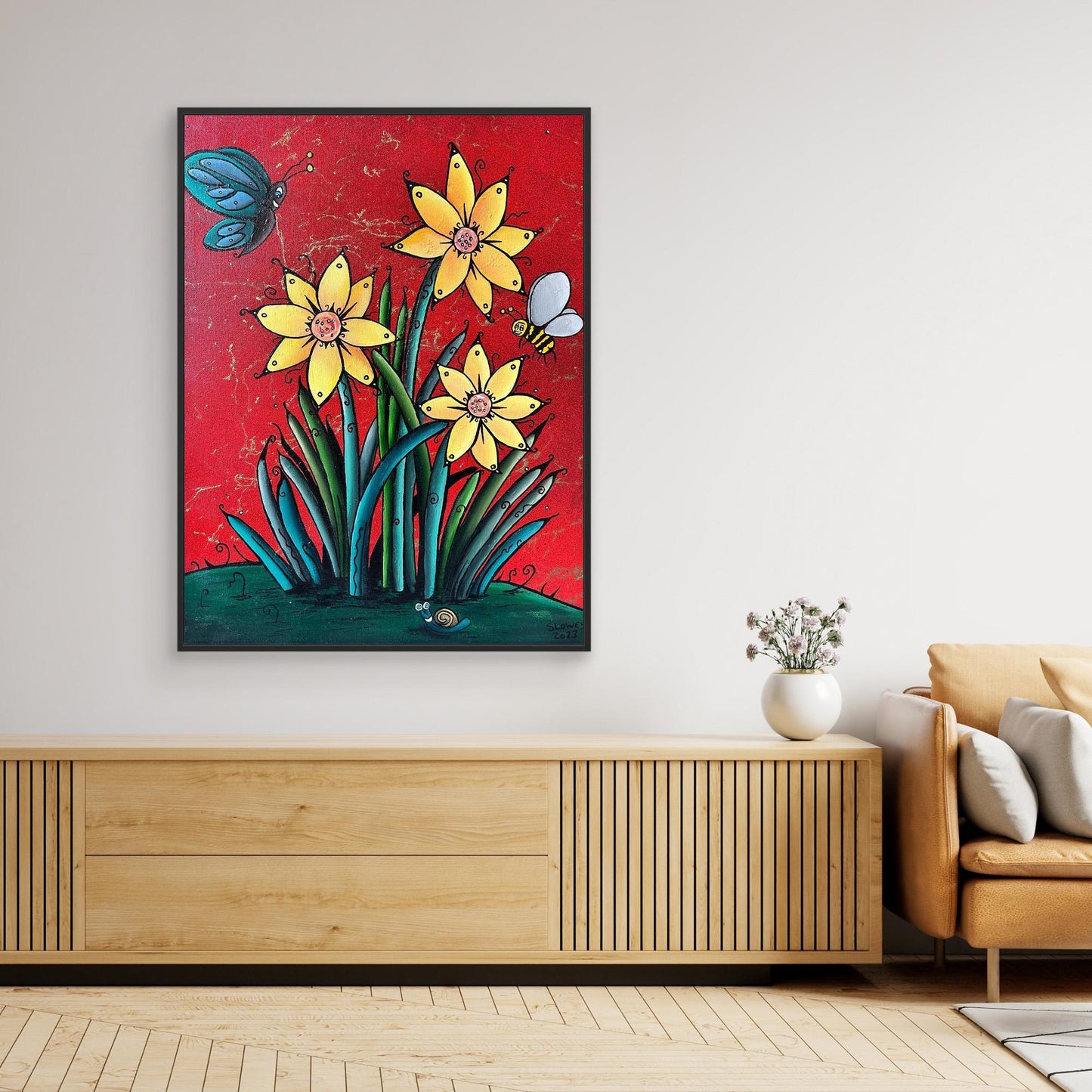 ‘Flóral’ Framed Stretched Canvas Print