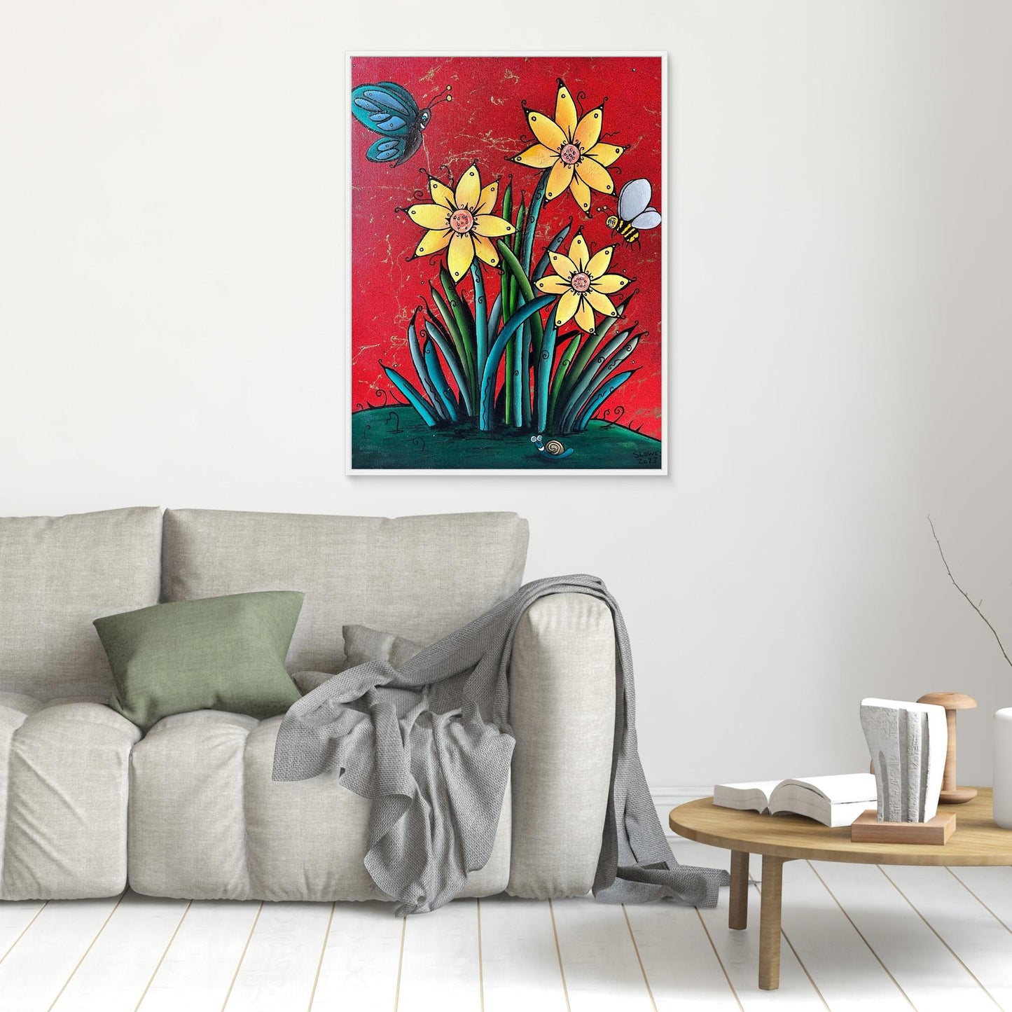 ‘Flóral’ Framed Stretched Canvas Print