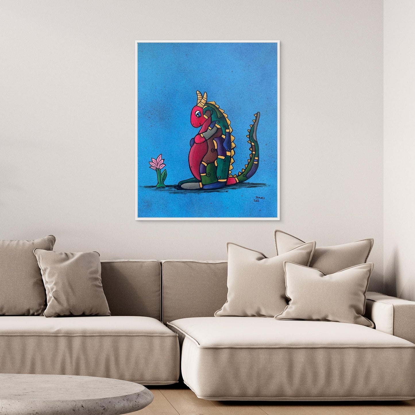 ‘Little Dragon’ Framed, Canvas Print