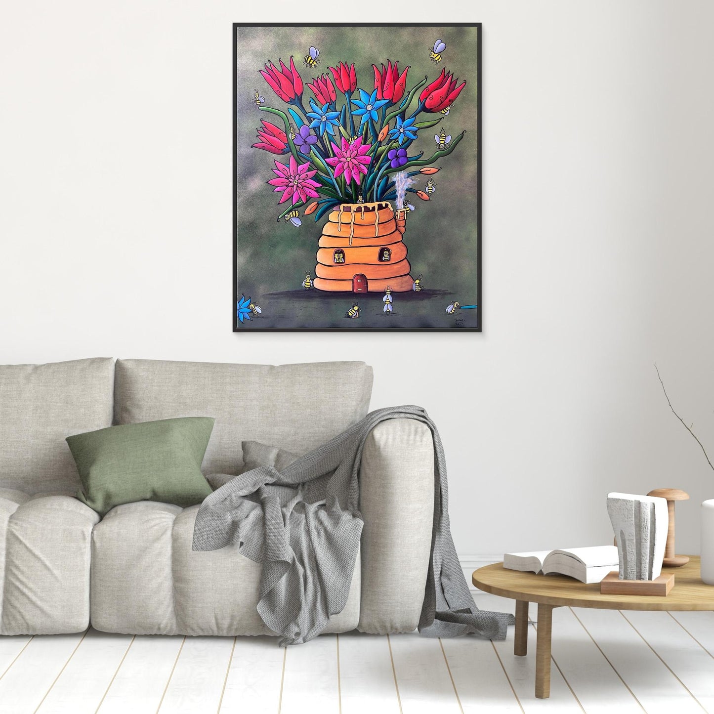 ‘Bee-utiful’ Framed, Stretched Canvas Print