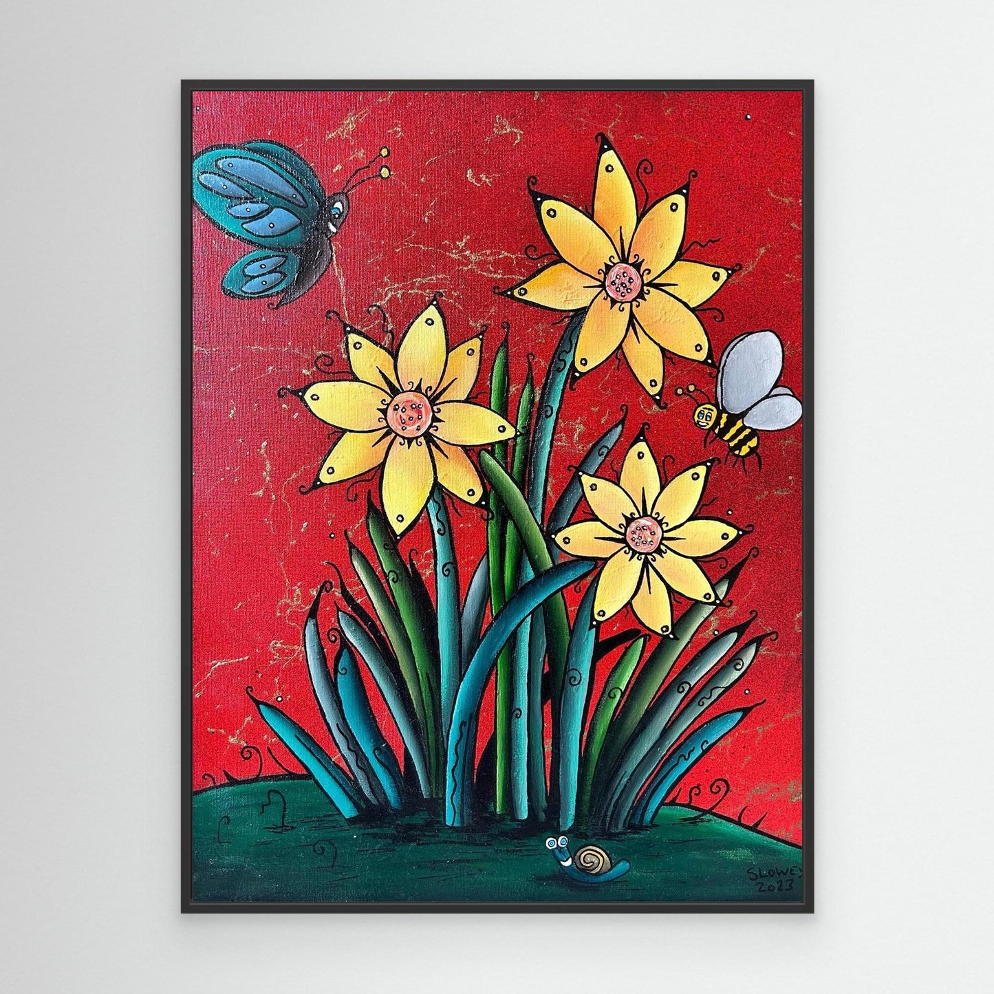 ‘Flóral’ Framed Stretched Canvas Print
