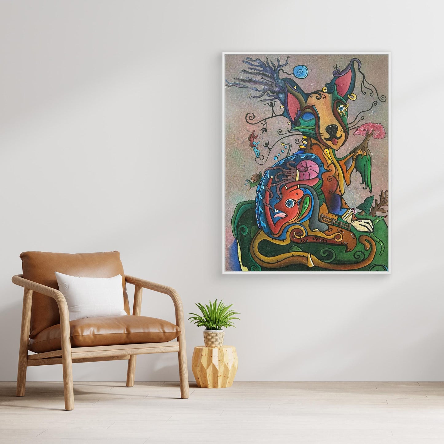 ‘Pining’ Framed Stretched Canvas Print