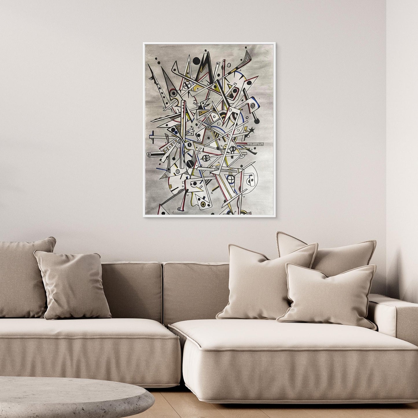 M, Framed, Stretched canvas Print