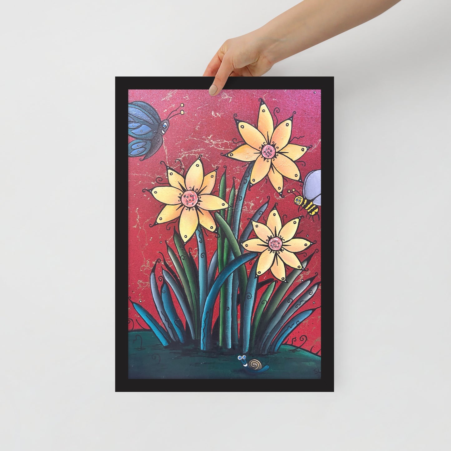Flòral Framed photo paper poster