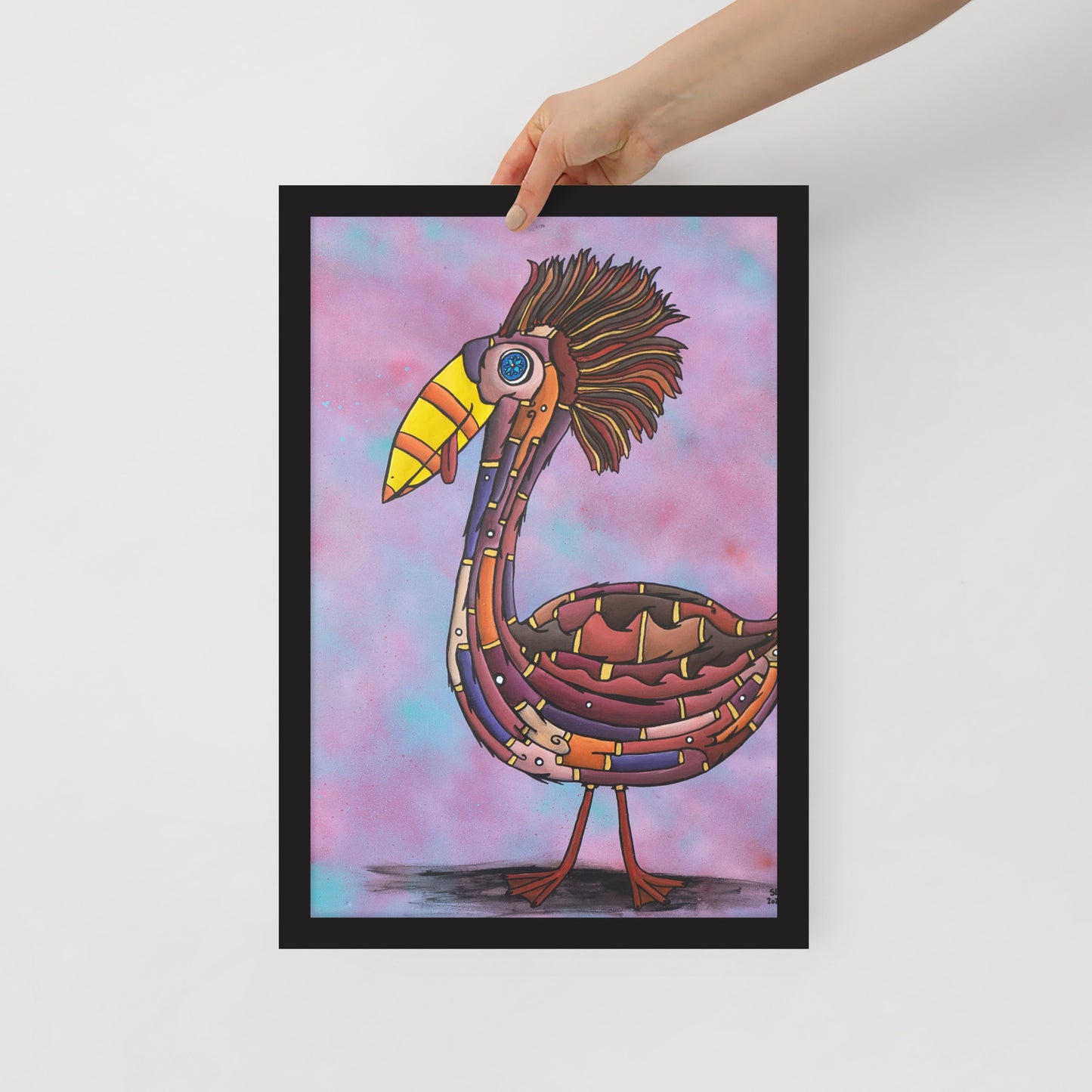 Bird Brains, Framed photo paper poster