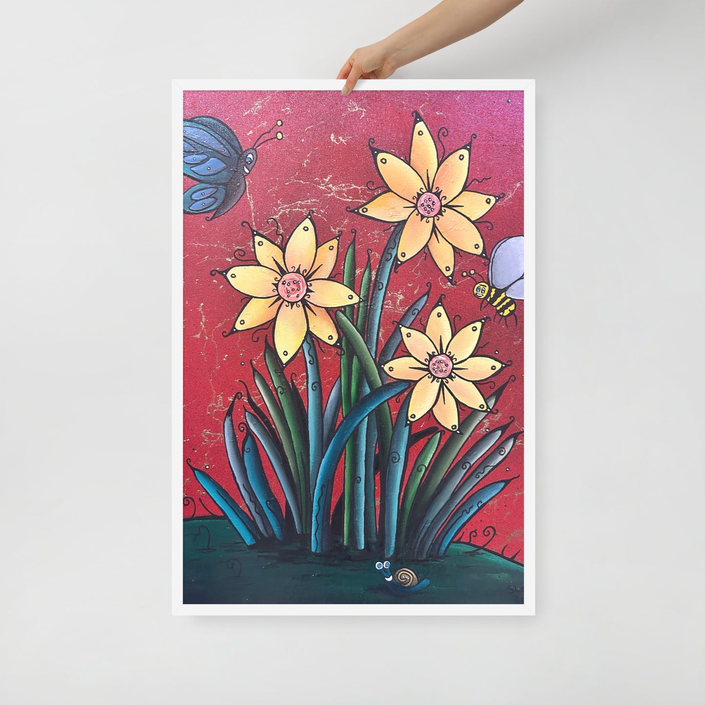 Flòral Framed photo paper poster