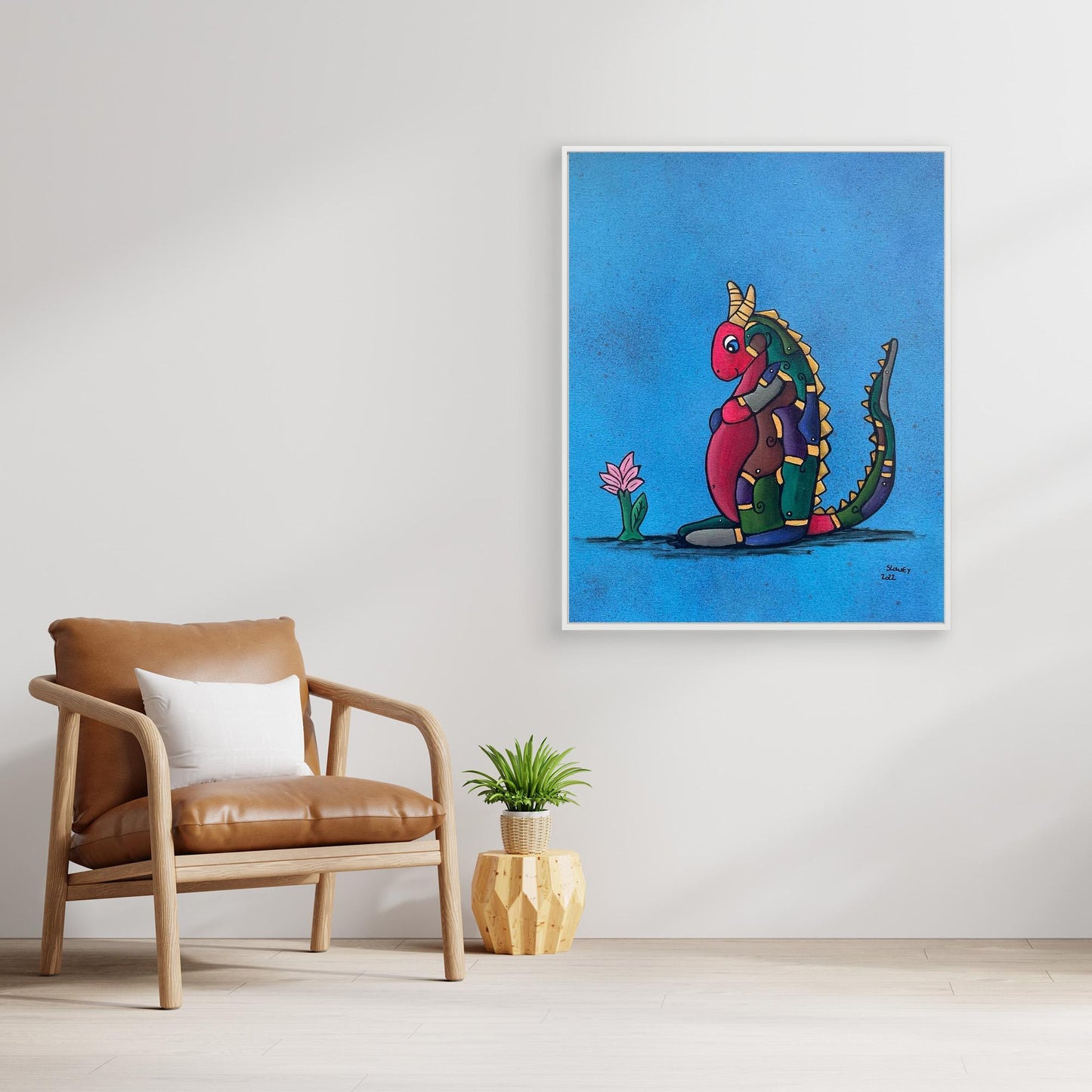 ‘Little Dragon’ Framed, Canvas Print