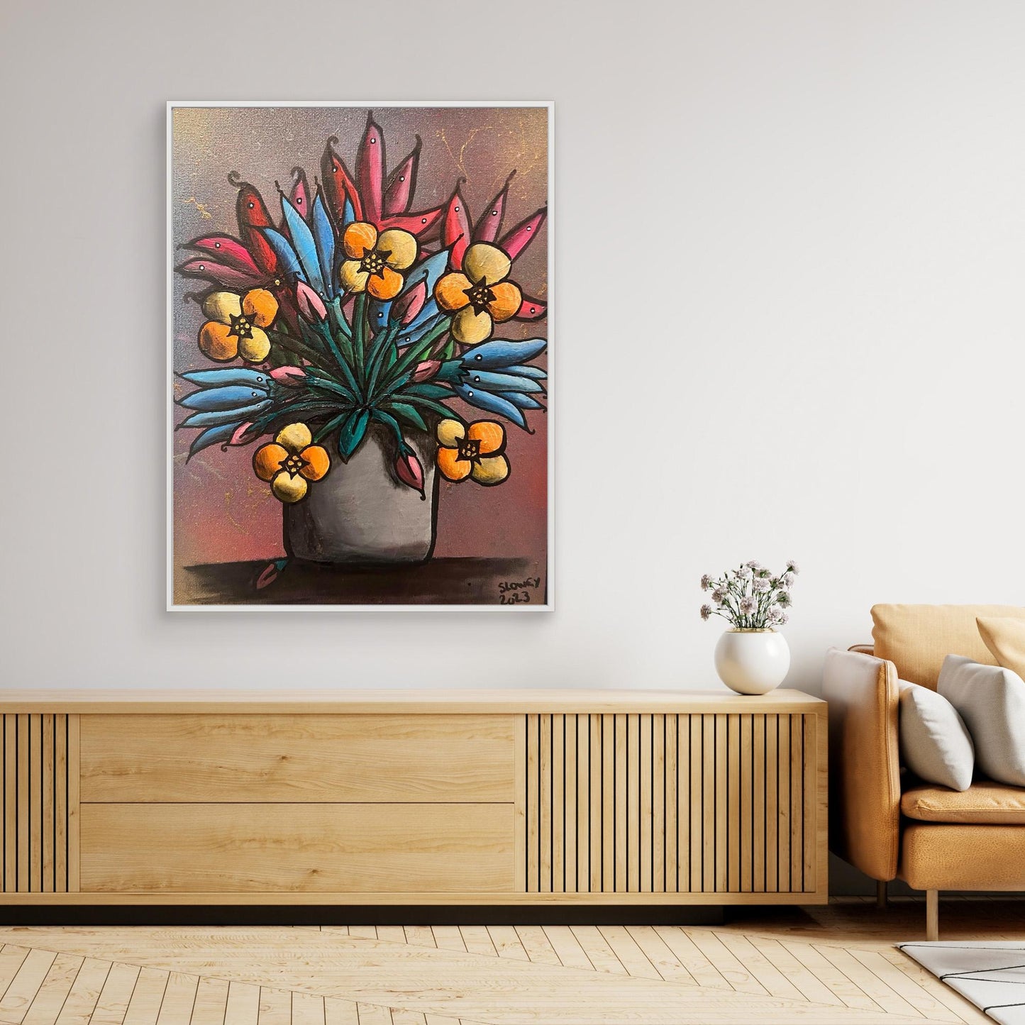 ‘Potted’ Framed, Canvas Print