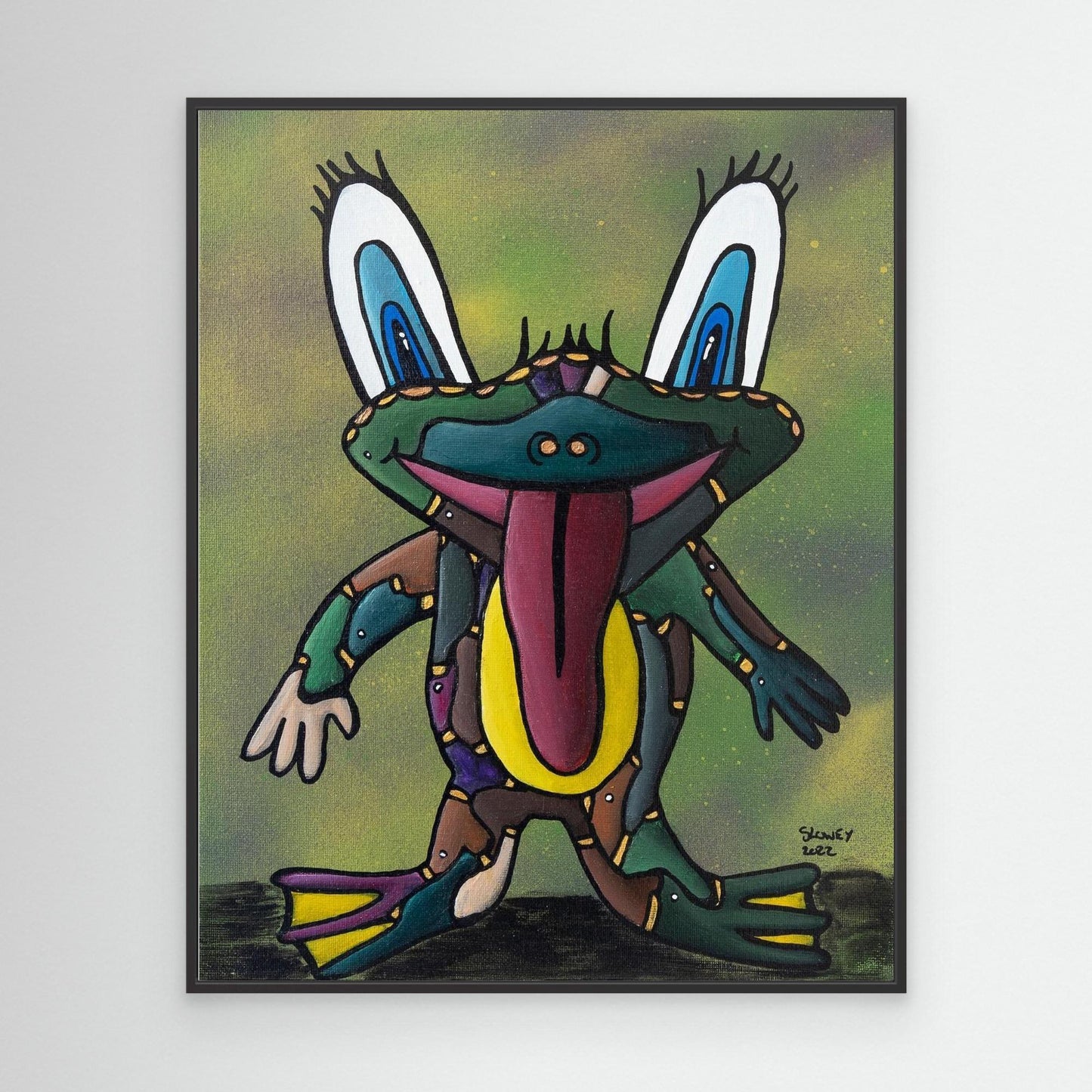 ‘Froggy’ Framed Canvas Print