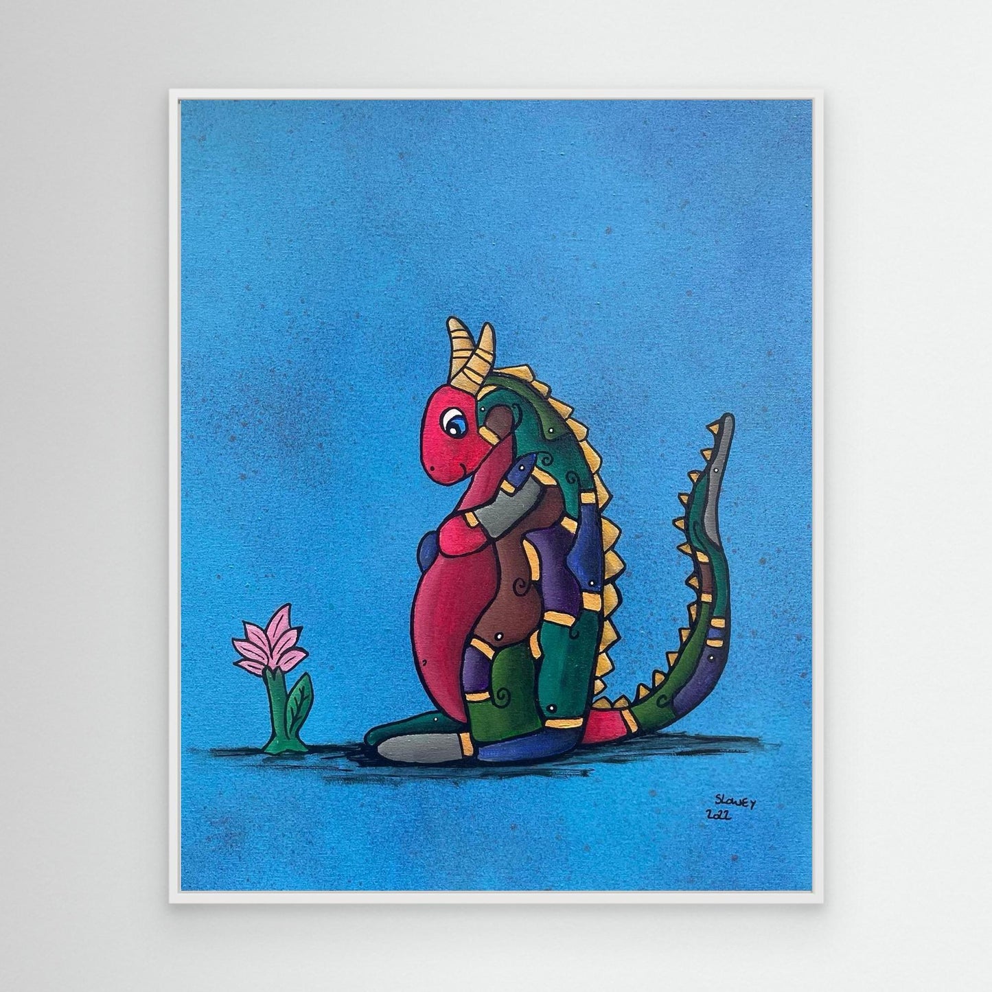 ‘Little Dragon’ Framed, Canvas Print