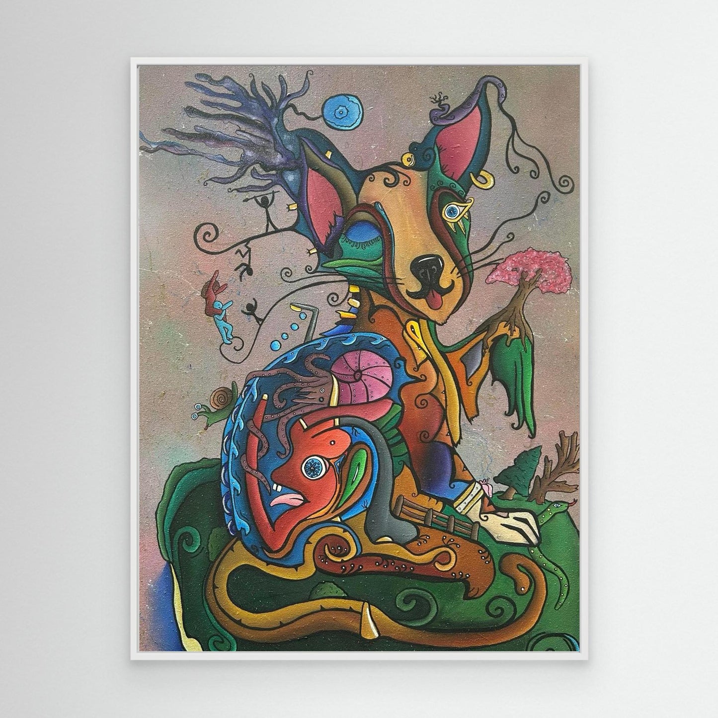 ‘Pining’ Framed Stretched Canvas Print