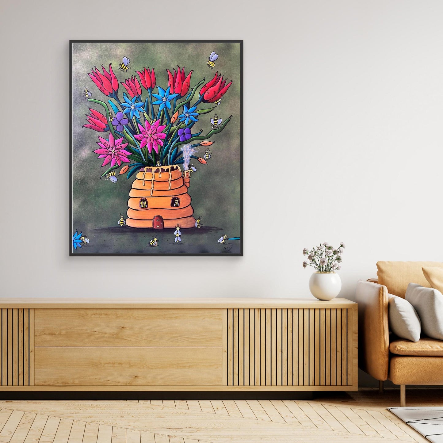 ‘Bee-utiful’ Framed, Stretched Canvas Print