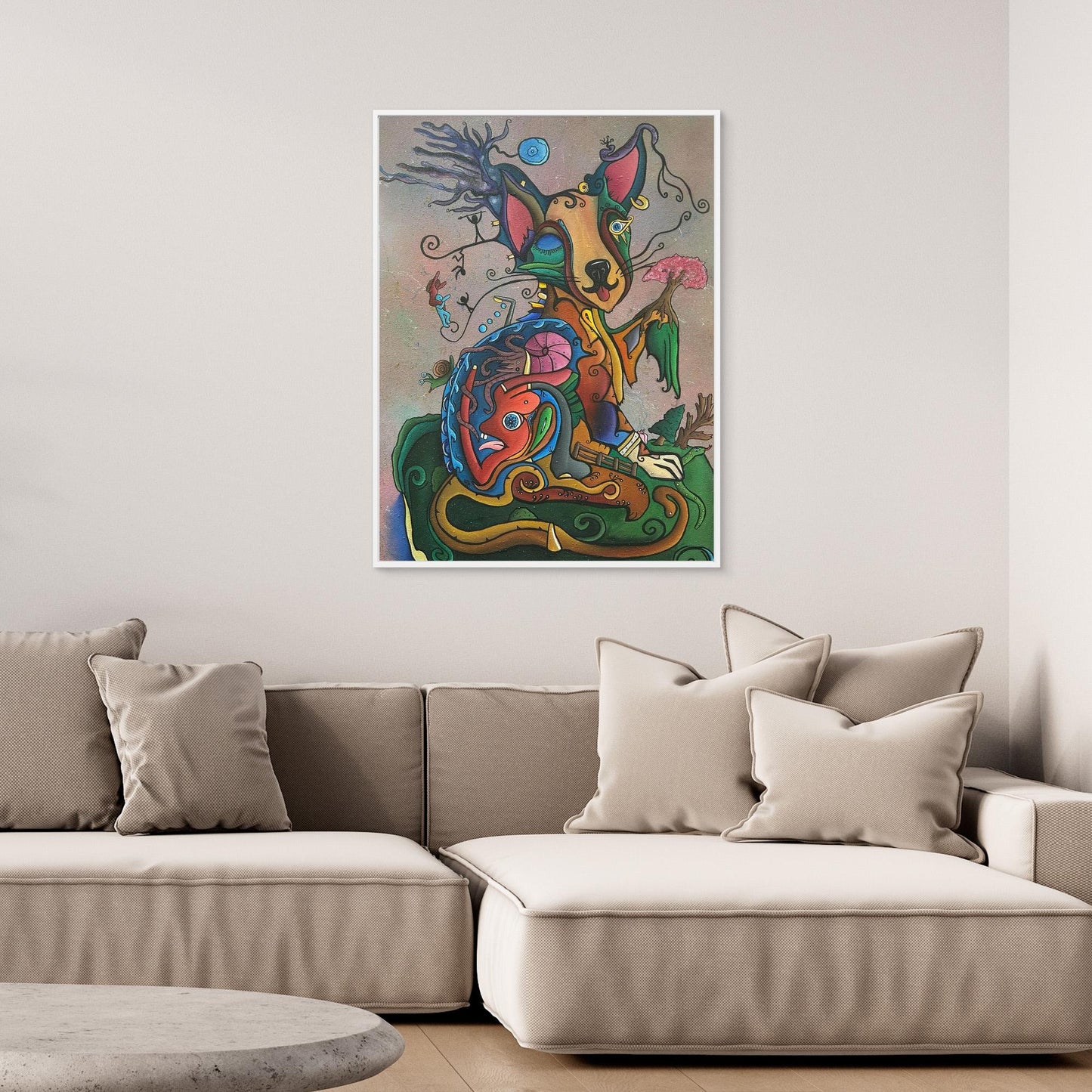 ‘Pining’ Framed Stretched Canvas Print