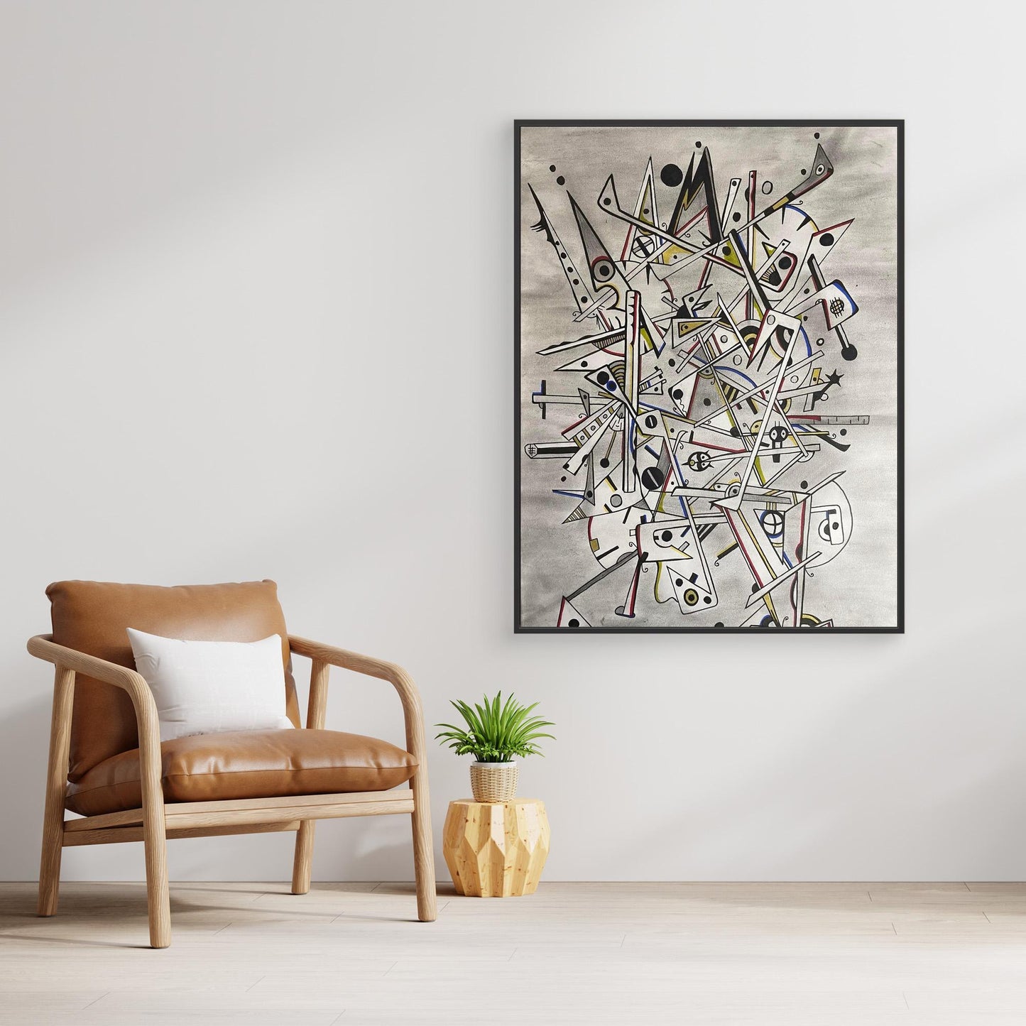 M, Framed, Stretched canvas Print