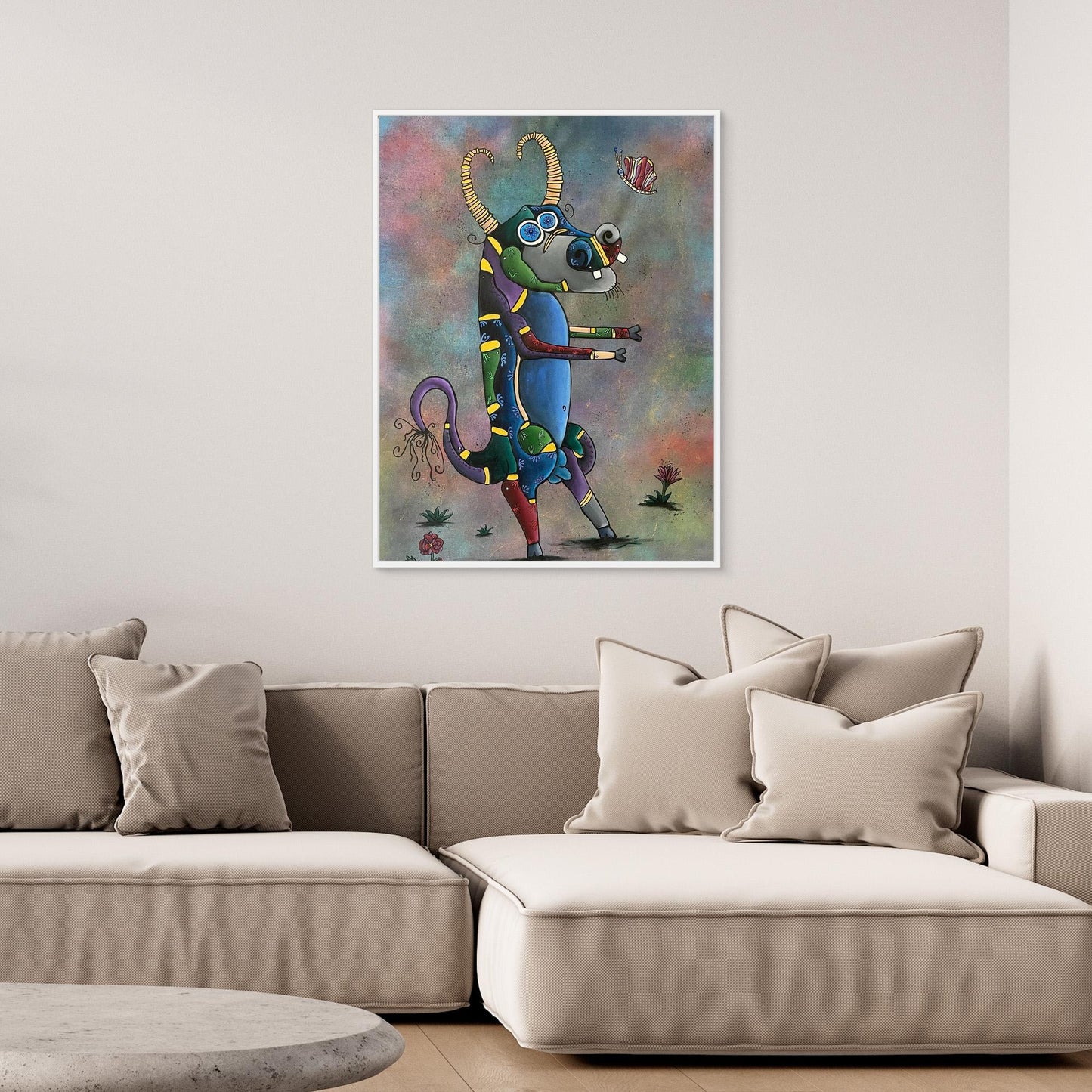 ‘No Worries’ Framed Canvas Print