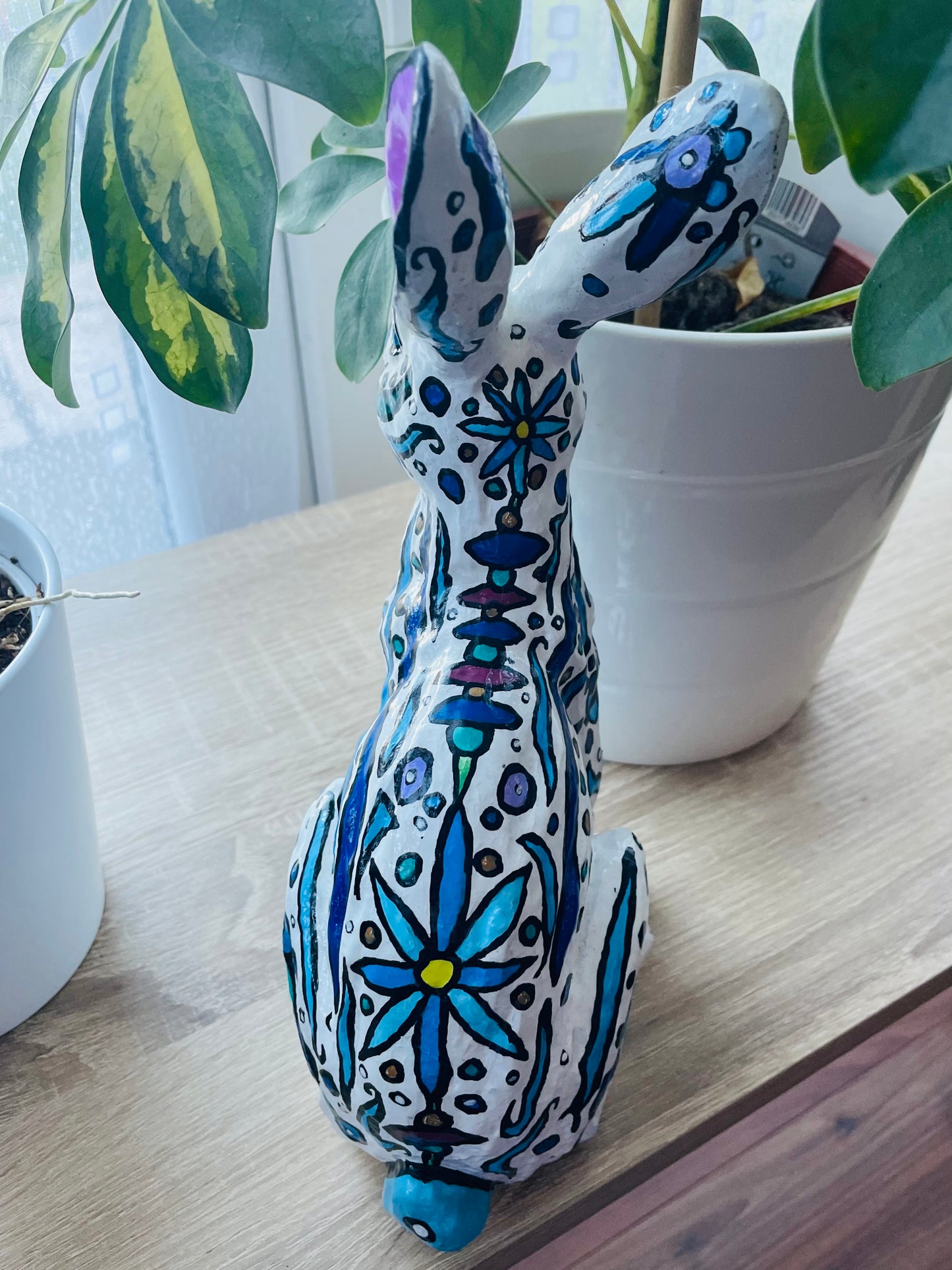(Sold) ‘Blue Rabbit’ painted object