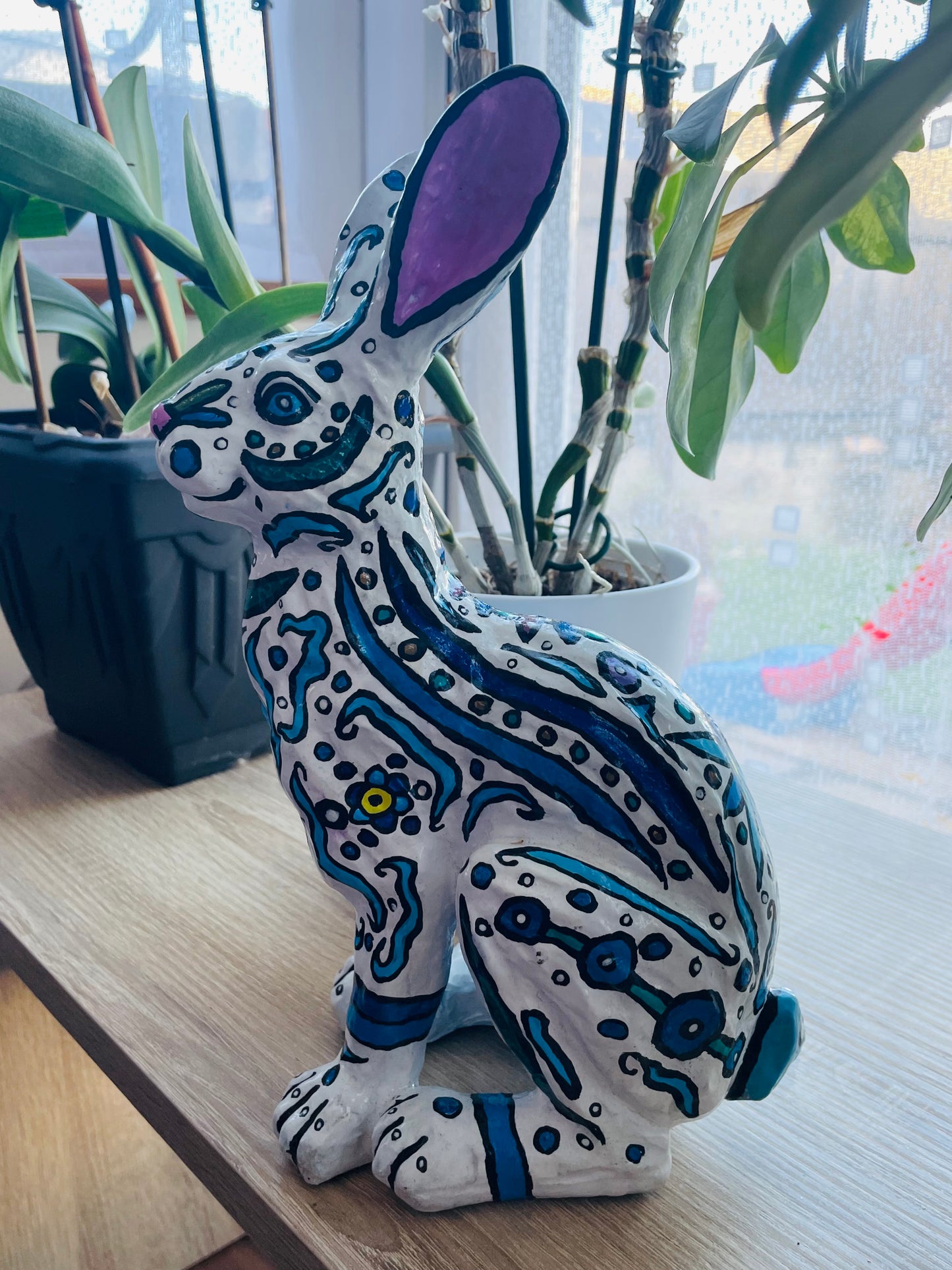 (Sold) ‘Blue Rabbit’ painted object