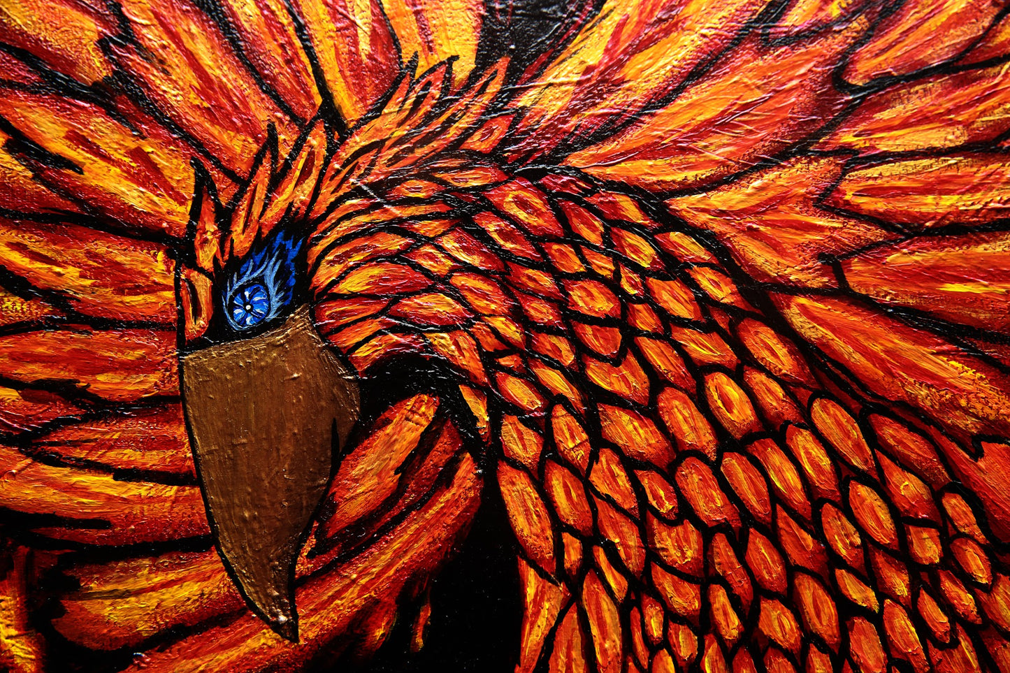 Original painting. ‘The Phoenix’ (100 x 80 CM) Mixed Media