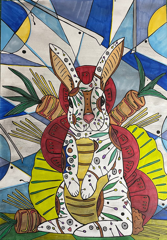 (Sold) ‘White rabbit’ A3