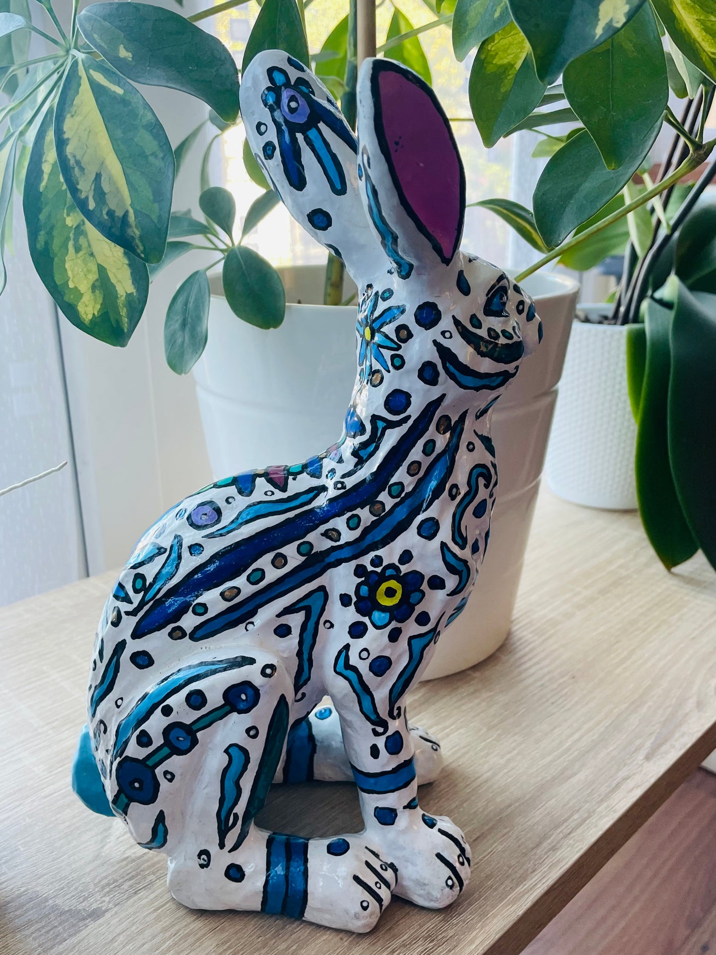 (Sold) ‘Blue Rabbit’ painted object