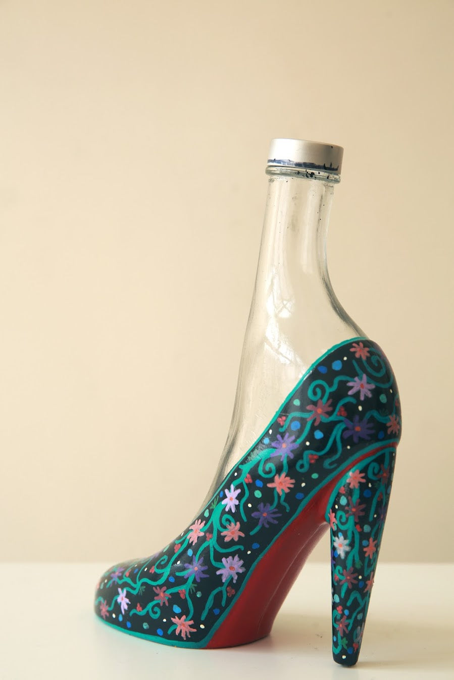 ‘A Girls Best Friend’ Painted Glass Bottle