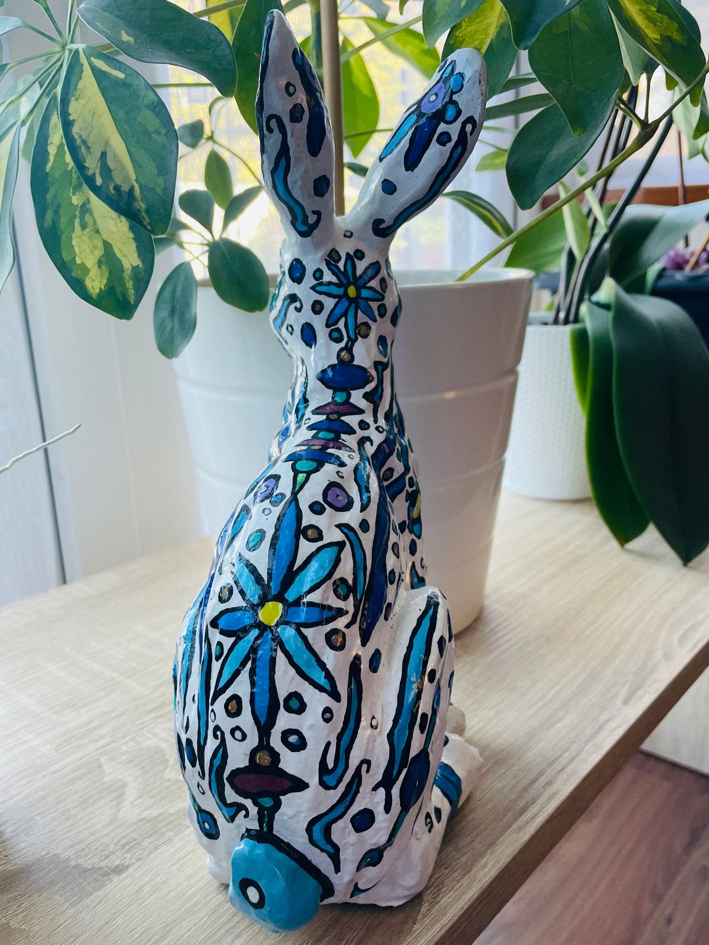 (Sold) ‘Blue Rabbit’ painted object