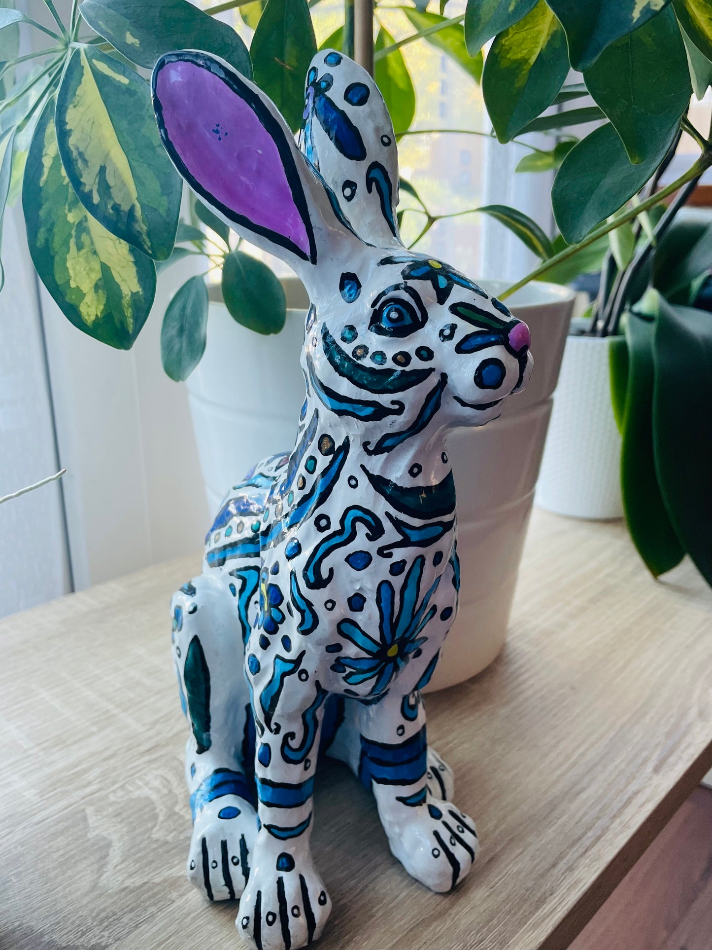 (Sold) ‘Blue Rabbit’ painted object
