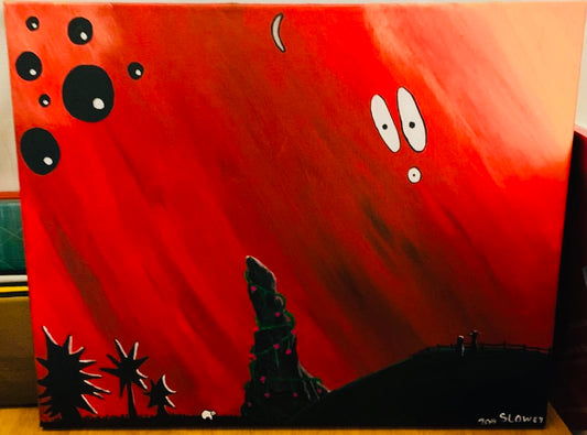 (Sold) ‘Red Sky At Night’ 16x20 inch
