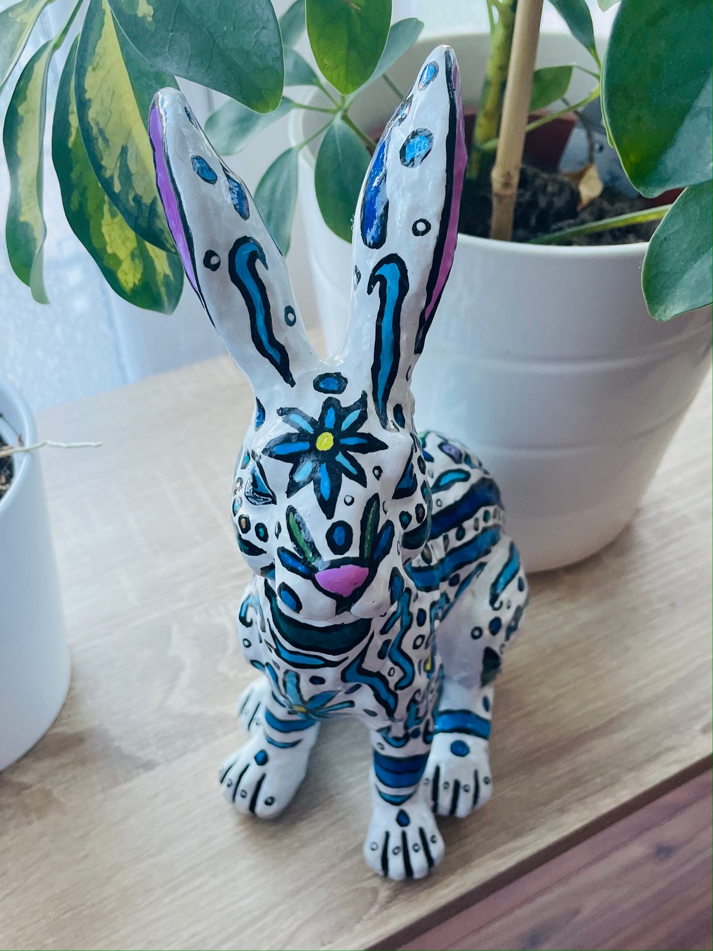 (Sold) ‘Blue Rabbit’ painted object