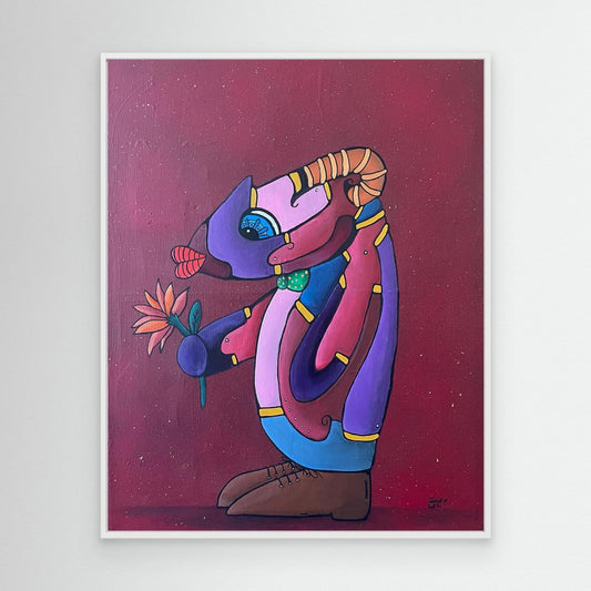 Giss a kiss framed canvas print 