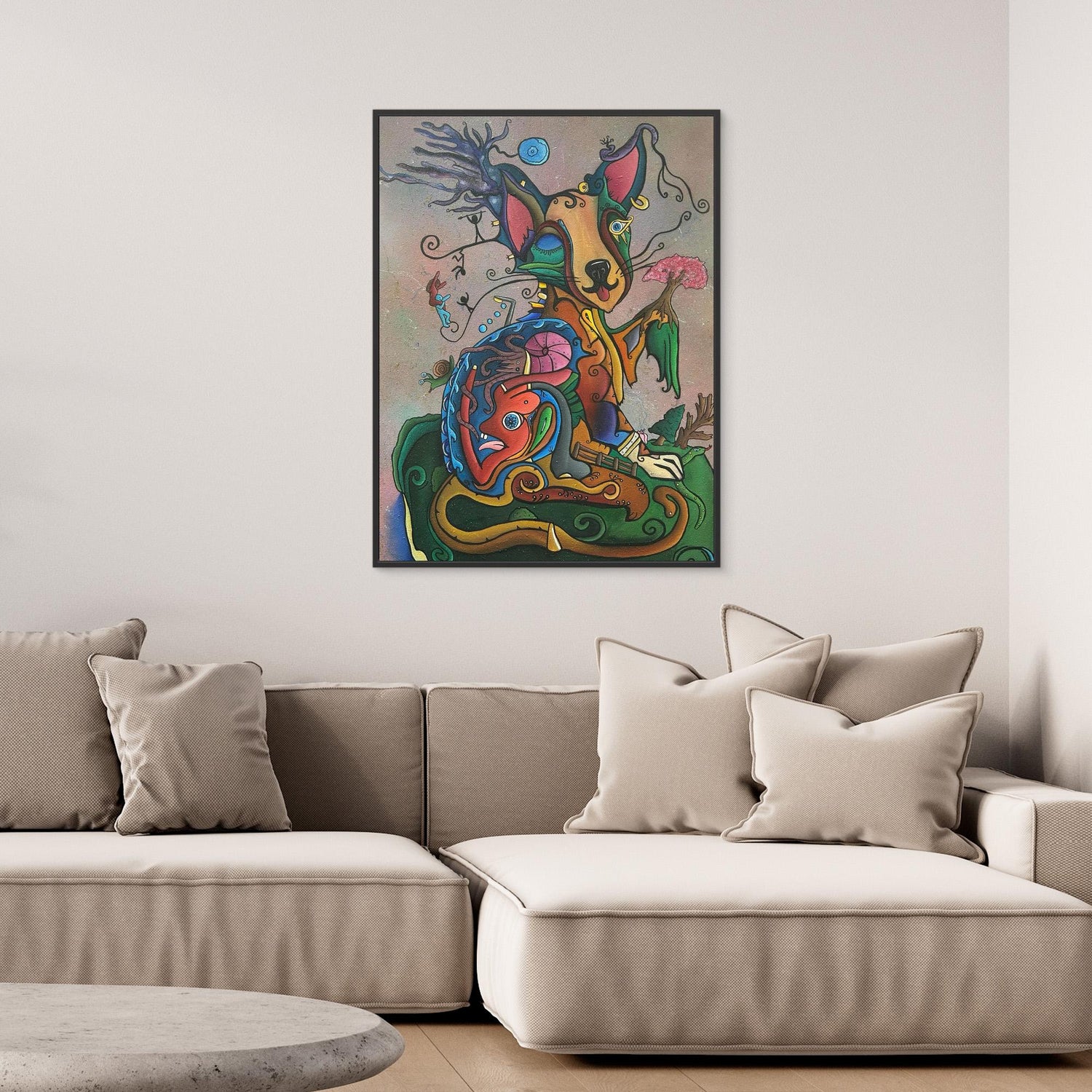 ‘Pining’ Framed Stretched Canvas Print 