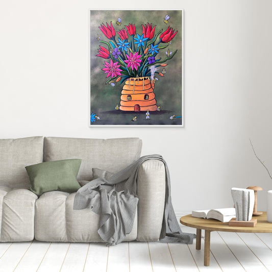 ‘Bee-utiful’ Framed, Stretched Canvas Print