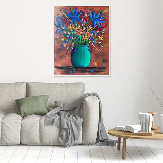 ‘Robin’ Framed Stretched Canvas Print