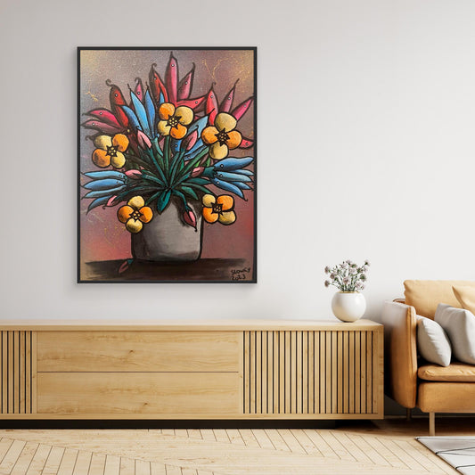 ‘Potted’ Framed, Canvas Print