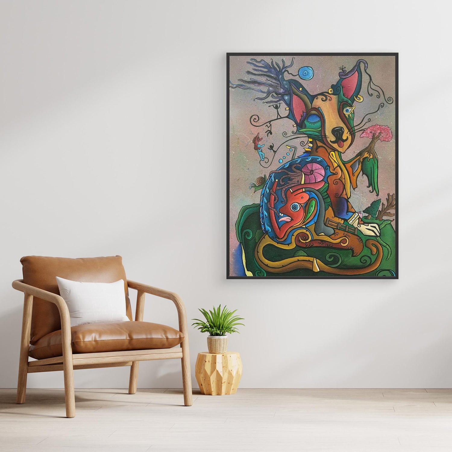 ‘Pining’ Framed Stretched Canvas Print 