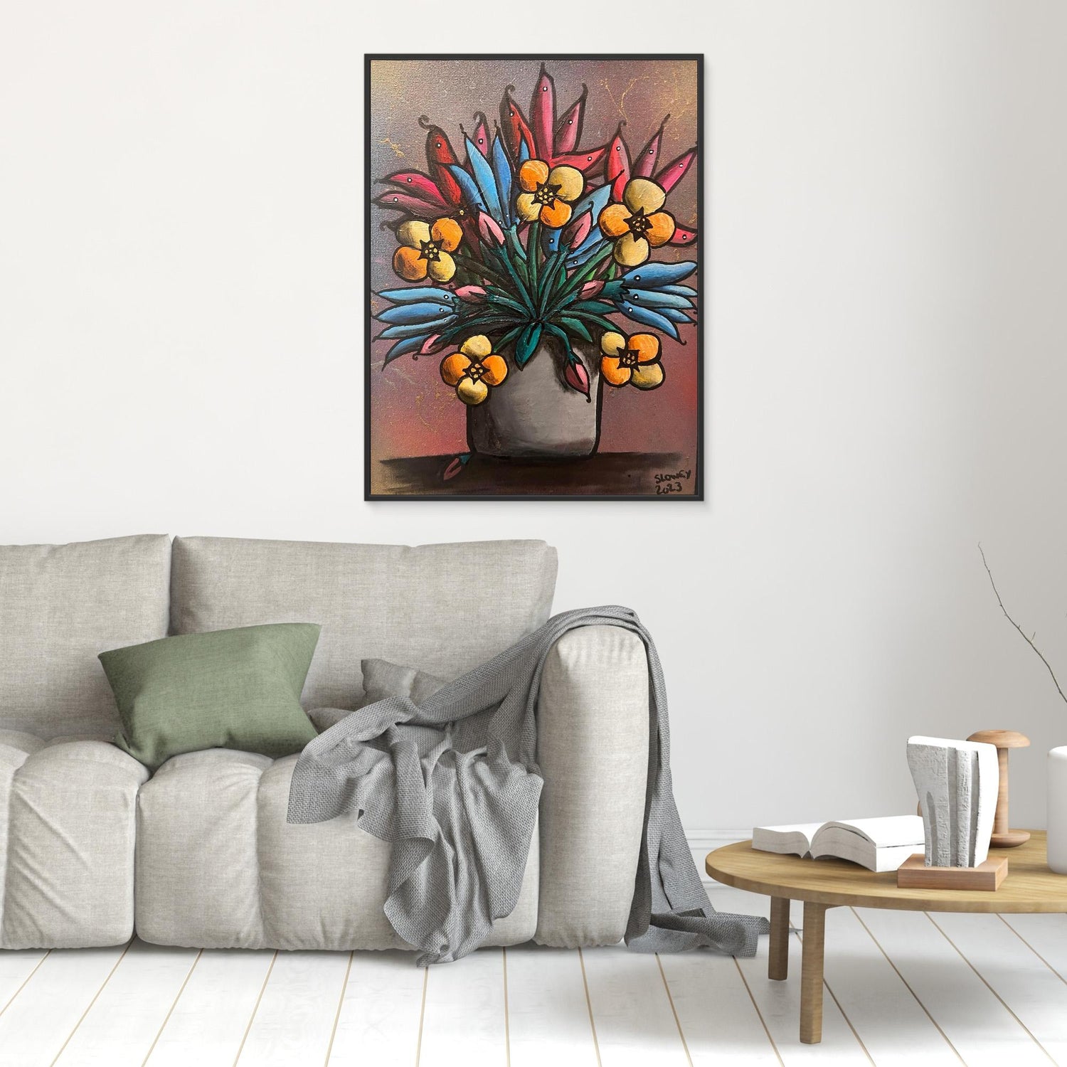 ‘Potted’ Framed, Canvas Print 