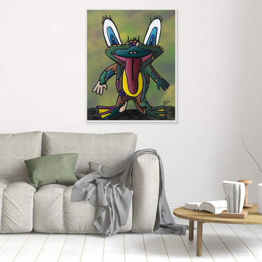 ‘Froggy’ Framed Canvas Print
