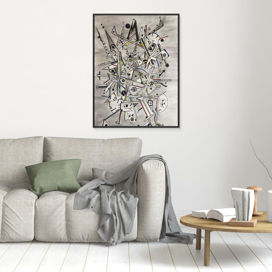 M, Framed, Stretched canvas Print