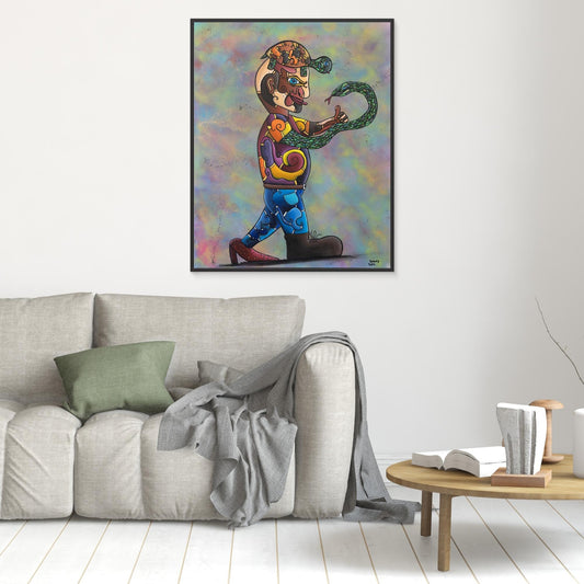 ‘Weird Wally’ Framed Canvas Print