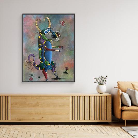 ‘No Worries’ Framed Canvas Print