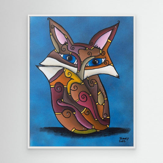 ‘Foxy’ Framed Canvas Print